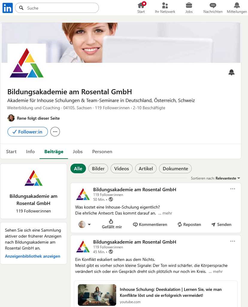 Bildungsakademie auf LinkedIn Profil Bildungsakademie auf LinkedIn Profil